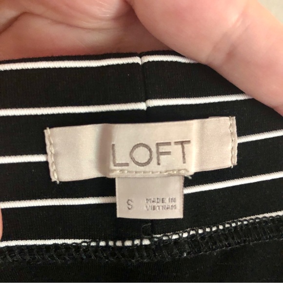 LOFT Black and White Striped Bodycon Pencil Skirt - Picture 6 of 7